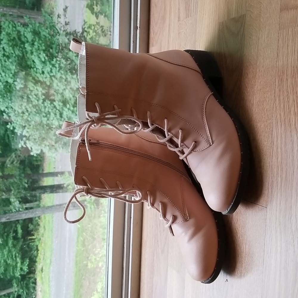 Pink combat boots